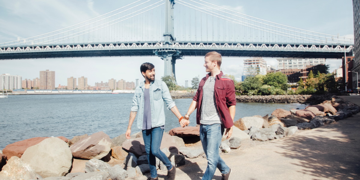 Image of gay couple in NYC using the Loving at Your Best Plan.