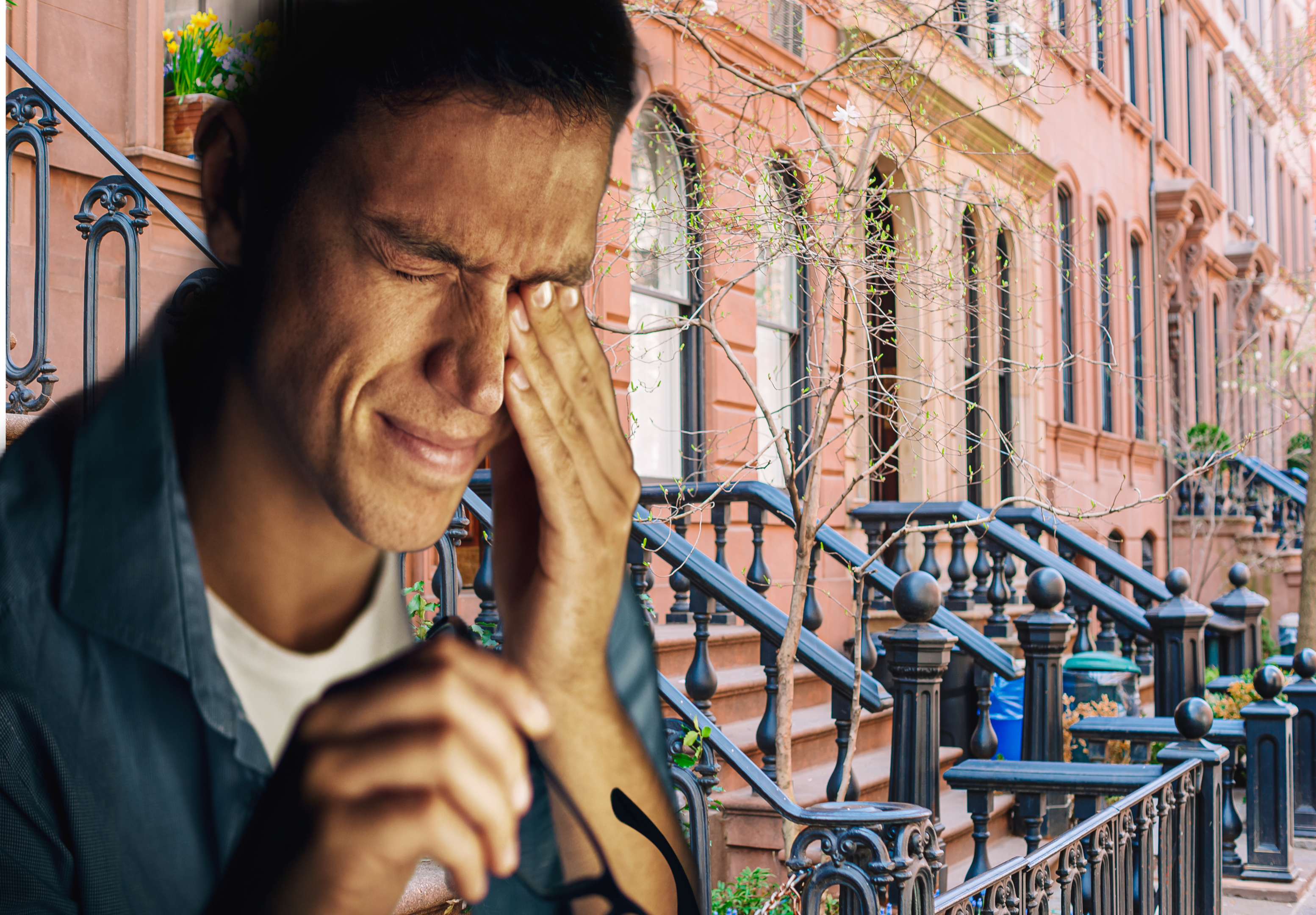 Image of man crying in New York City, need help with schema therapy through understanding the self-pity and victim mode.