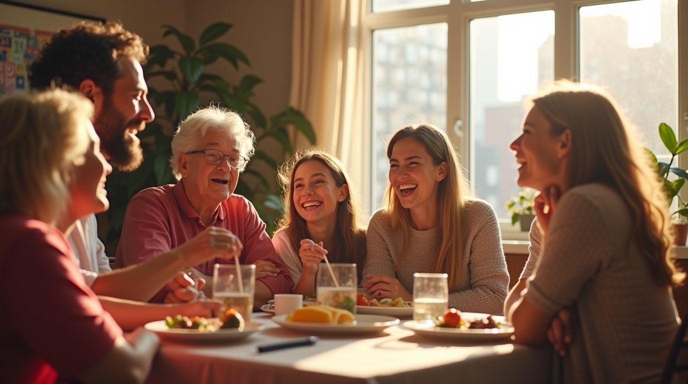 Couple in New York therapy session with in-laws.
