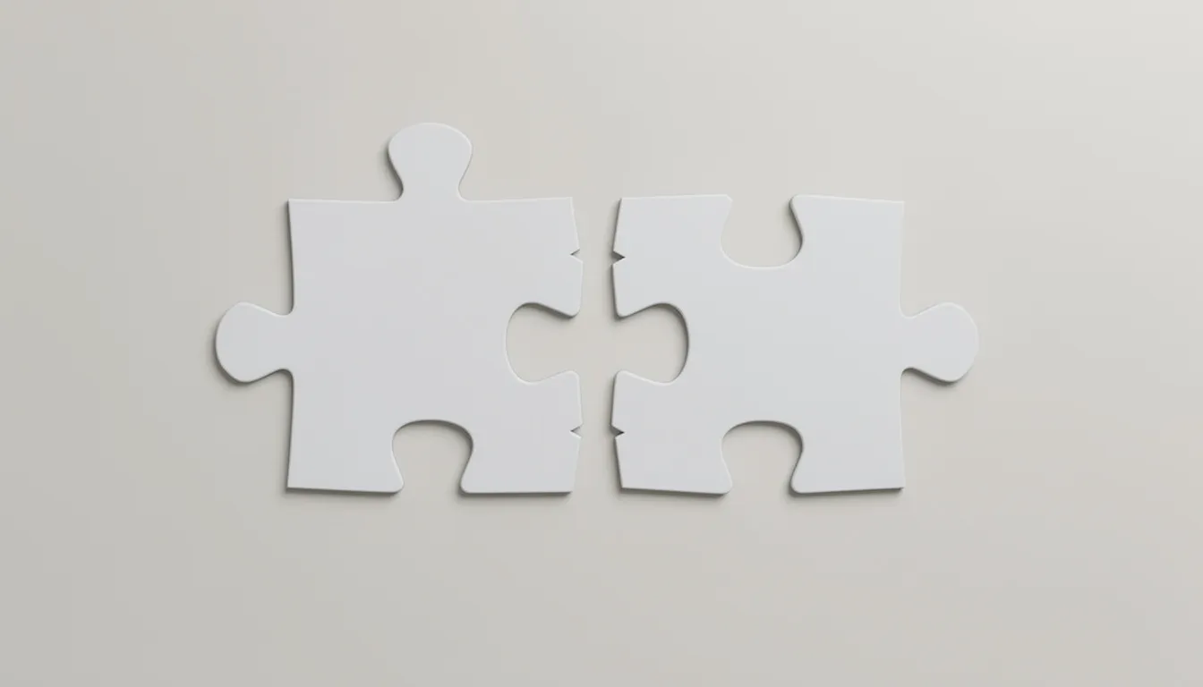 The image depicts two puzzle pieces that are nearly aligned but have misaligned edges, symbolizing the challenges some individuals face in their therapeutic process. This visual representation reflects the feelings of being stuck or the struggle with therapy not working effectively, highlighting the importance of finding the right therapist for mental health treatment.