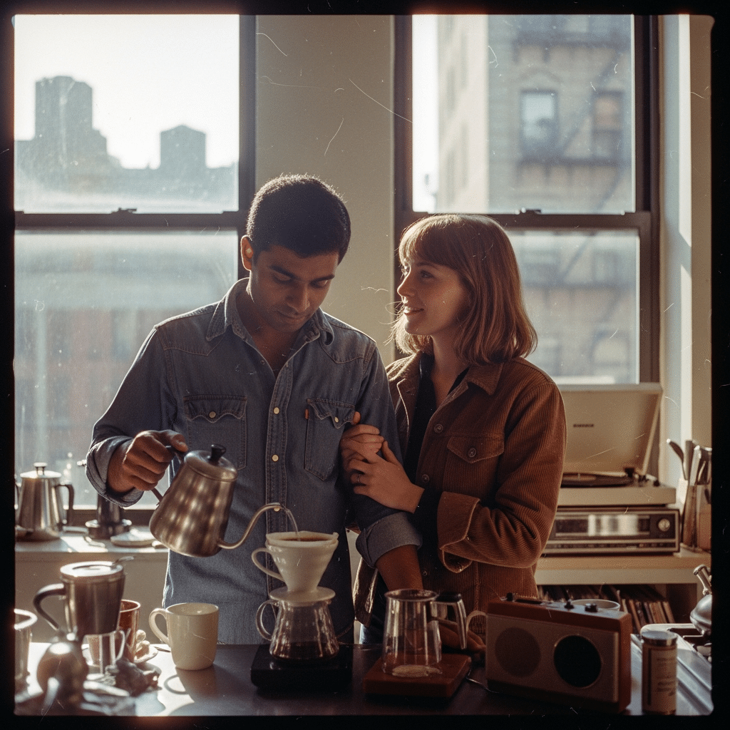 Diverse happy couples in NYC, showing secure relationships.